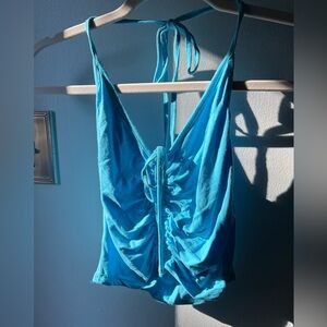 I.AM.GIA halter crop top blue